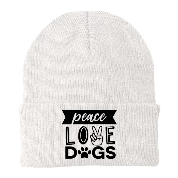 Peace Love Dogs Knit Cap Winter Beanie