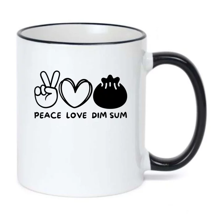 Peace Love Dim Sum Retro Dim Sum Lover Food Lover Black Color Changing Mug