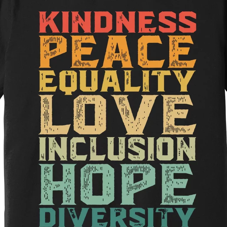 Peace Love Diversity Inclusion Equality Black History Month Premium T-Shirt