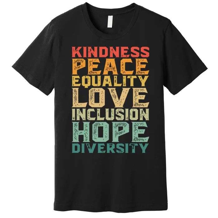 Peace Love Diversity Inclusion Equality Black History Month Premium T-Shirt