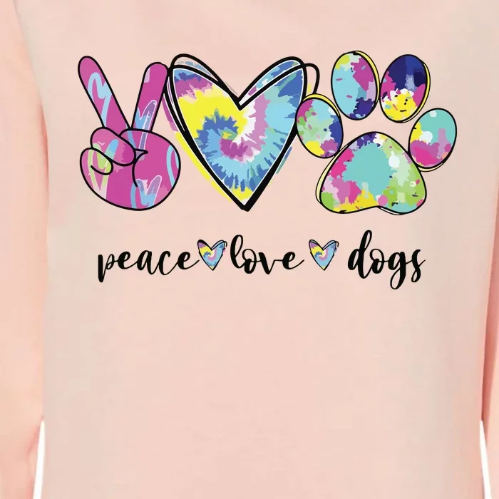 Peace Love Dogs Lover Puppy Paw Dog Womens California Wash Sweatshirt