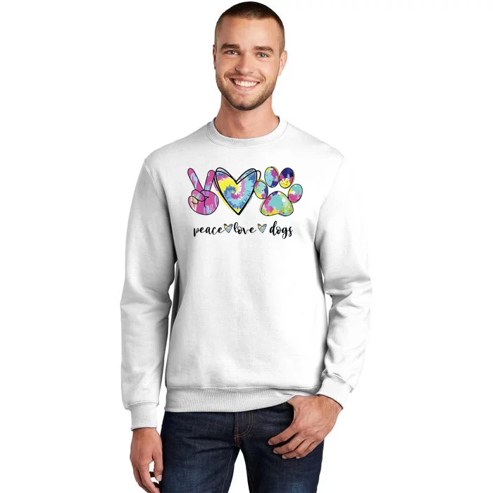 Peace Love Dogs Lover Puppy Paw Dog Sweatshirt