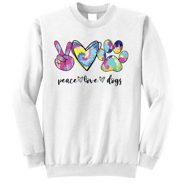 Peace Love Dogs Lover Puppy Paw Dog Sweatshirt