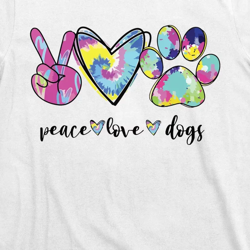 Peace Love Dogs Lover Puppy Paw Dog T-Shirt