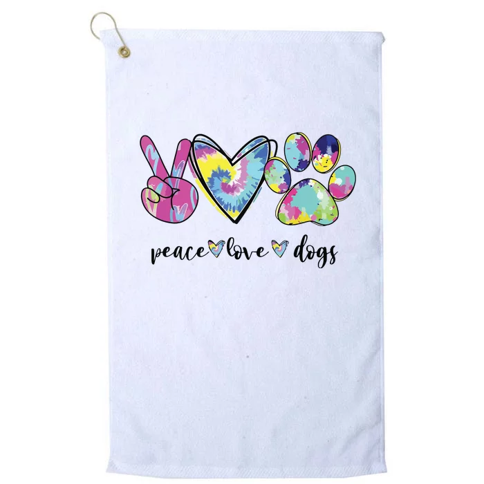 Peace Love Dogs Lover Puppy Paw Dog Platinum Collection Golf Towel