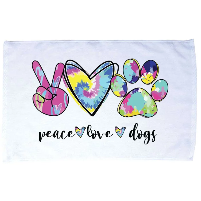 Peace Love Dogs Lover Puppy Paw Dog Microfiber Hand Towel