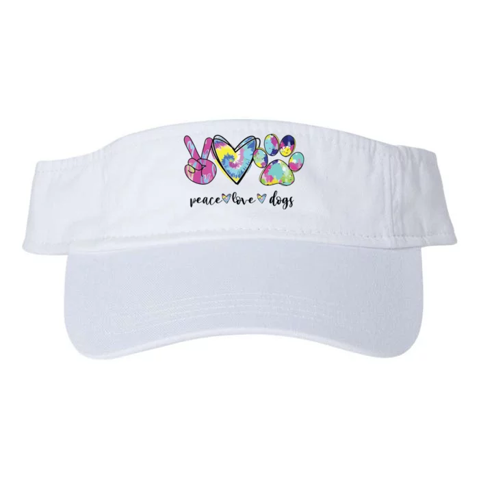 Peace Love Dogs Lover Puppy Paw Dog Valucap Bio-Washed Visor