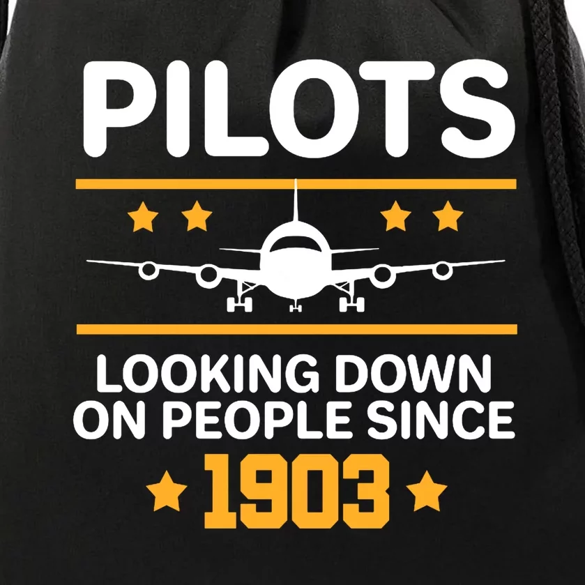 Pilots Looking Down On People Since 1903 Drawstring Bag