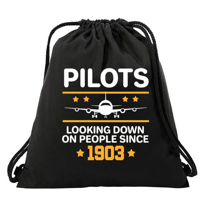 Pilots Looking Down On People Since 1903 Drawstring Bag