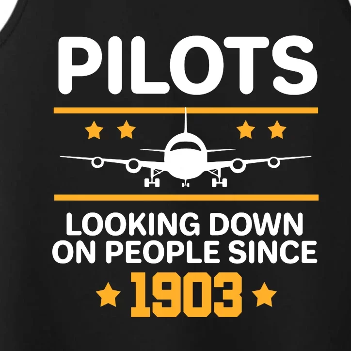 Pilots Looking Down On People Since 1903 Performance Tank