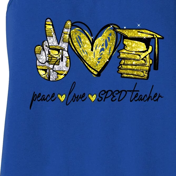 Peace Love Dental Assistant Hand Sign Peace Lovers Great Gift Women's Racerback Tank