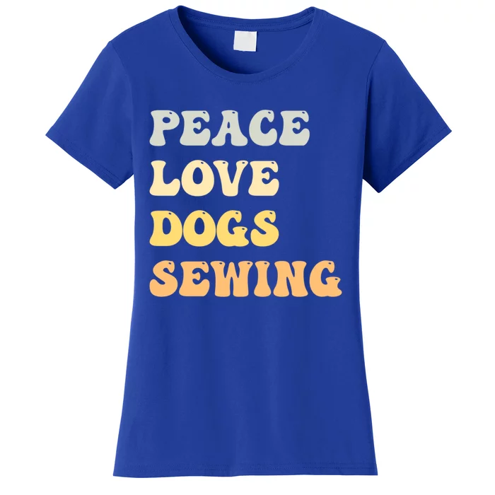 Peace Love Dogs Sewing Funny Retro Gift Women's T-Shirt