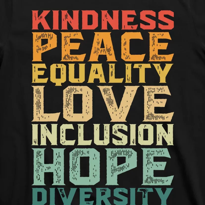 Peace Love Diversity Inclusion Equality Black History Month T-Shirt