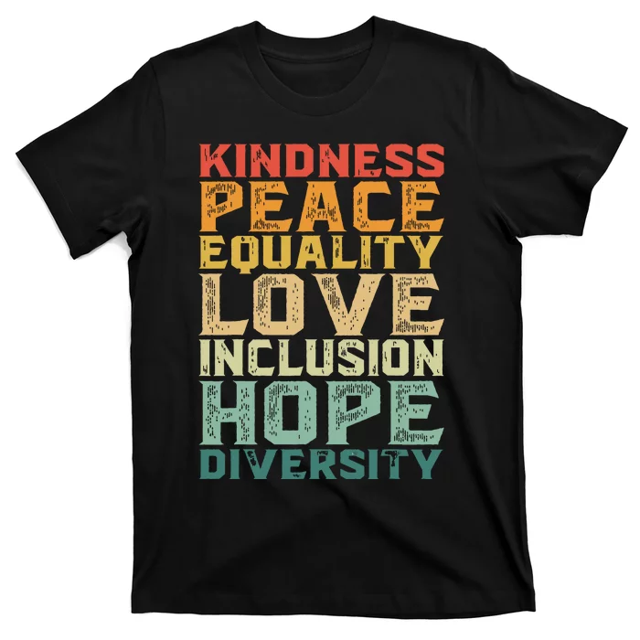 Peace Love Diversity Inclusion Equality Black History Month T-Shirt