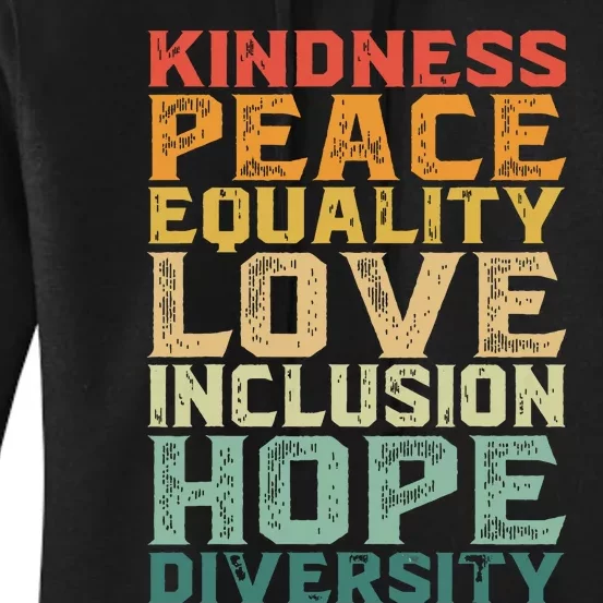 Peace Love Diversity Inclusion Equality Black History Month Women's Pullover Hoodie