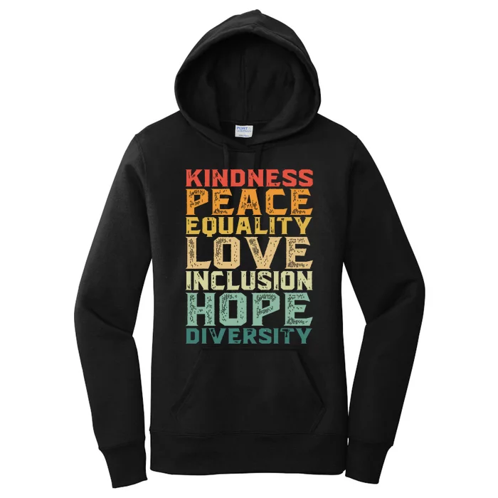 Peace Love Diversity Inclusion Equality Black History Month Women's Pullover Hoodie