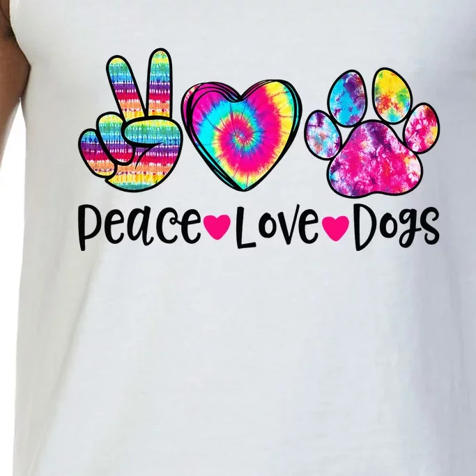 Peace Love Dogs Tie Dye Dog Paw Dog Mom Mother's Day Comfort Colors® Tank Top