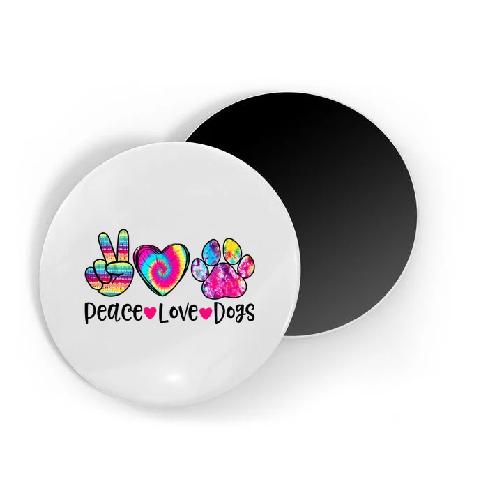 Peace Love Dogs Tie Dye Dog Paw Dog Mom Mother's Day Magnet