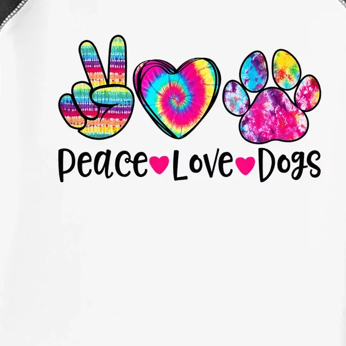 Peace Love Dogs Tie Dye Dog Paw Dog Mom Mother's Day Infant Baby Jersey Bodysuit