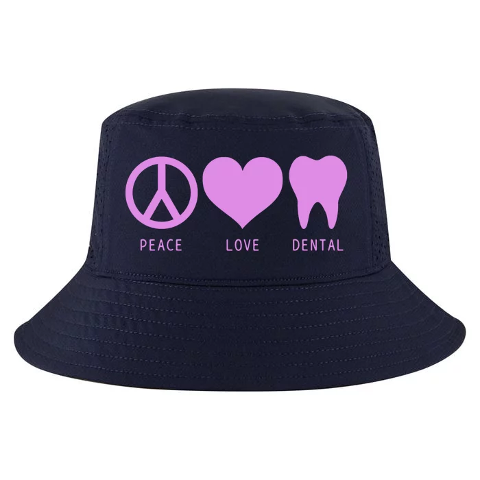 Peace Love Dental Student Assistant Tooth Hygienist Dentist Great Gift Cool Comfort Performance Bucket Hat