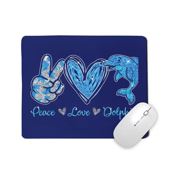 Peace Love Dolphins Funny Dolphin Lover Gifts Mousepad