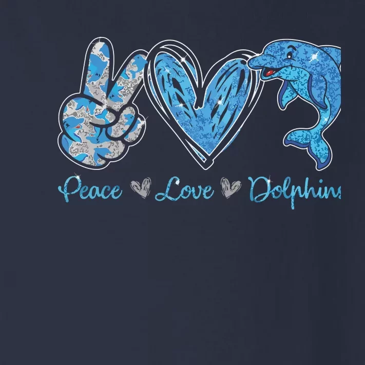 Peace Love Dolphins Funny Dolphin Lover Gifts Toddler Long Sleeve Shirt