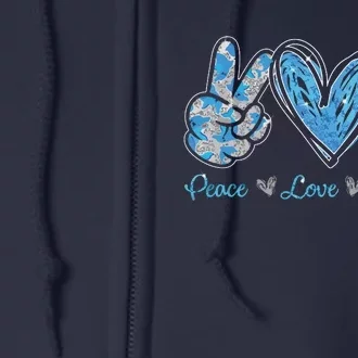 Peace Love Dolphins Funny Dolphin Lover Gifts Full Zip Hoodie