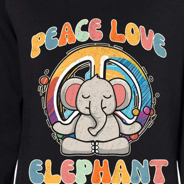 Peace Love Elephant Hippie Yoga Funny Boar Meditation Humor Gift Womens California Wash Sweatshirt