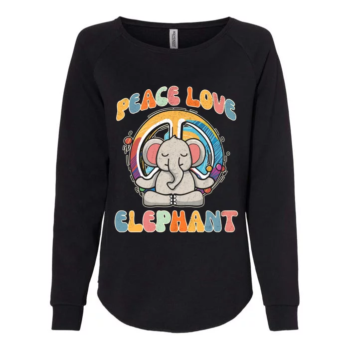 Peace Love Elephant Hippie Yoga Funny Boar Meditation Humor Gift Womens California Wash Sweatshirt