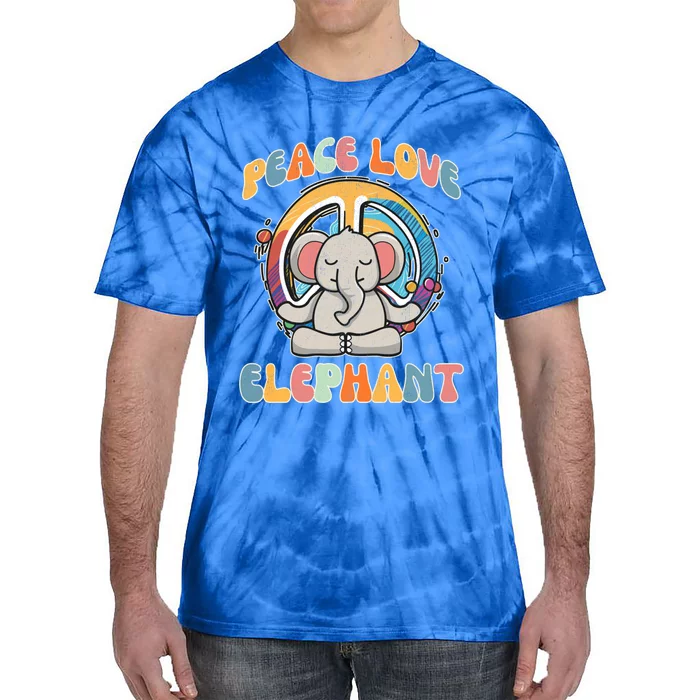 Peace Love Elephant Hippie Yoga Funny Boar Meditation Humor Gift Tie-Dye T-Shirt