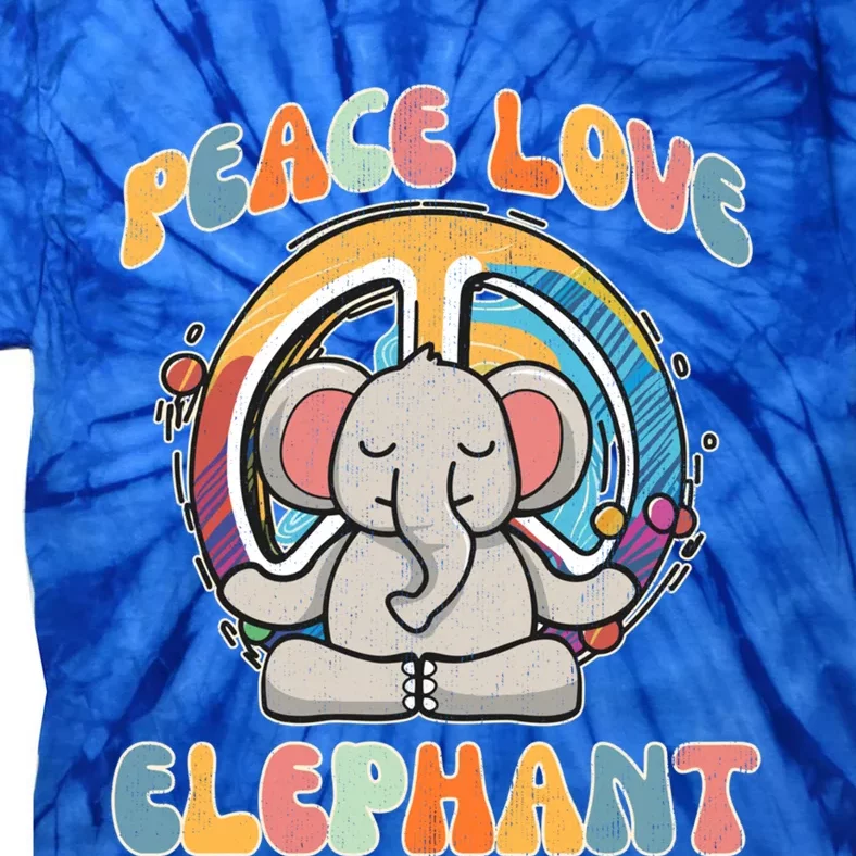 Peace Love Elephant Hippie Yoga Funny Boar Meditation Humor Gift Tie-Dye T-Shirt