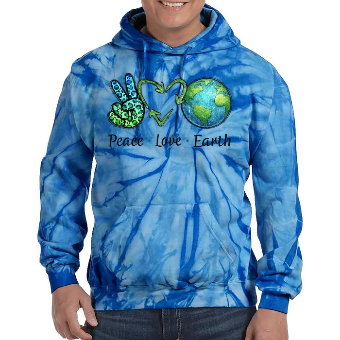 Peace Love Earth Day Recycle Tie Dye Hoodie