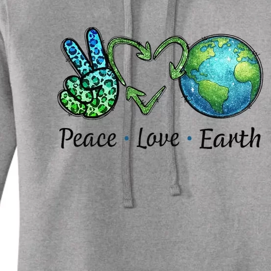 Peace Love Earth Day Recycle Women's Pullover Hoodie