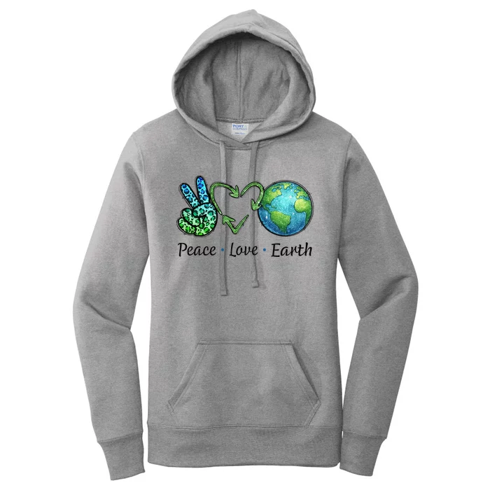 Peace Love Earth Day Recycle Women's Pullover Hoodie