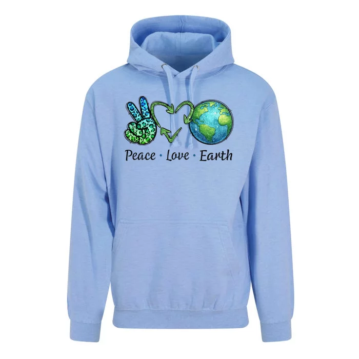 Peace Love Earth Day Recycle Unisex Surf Hoodie