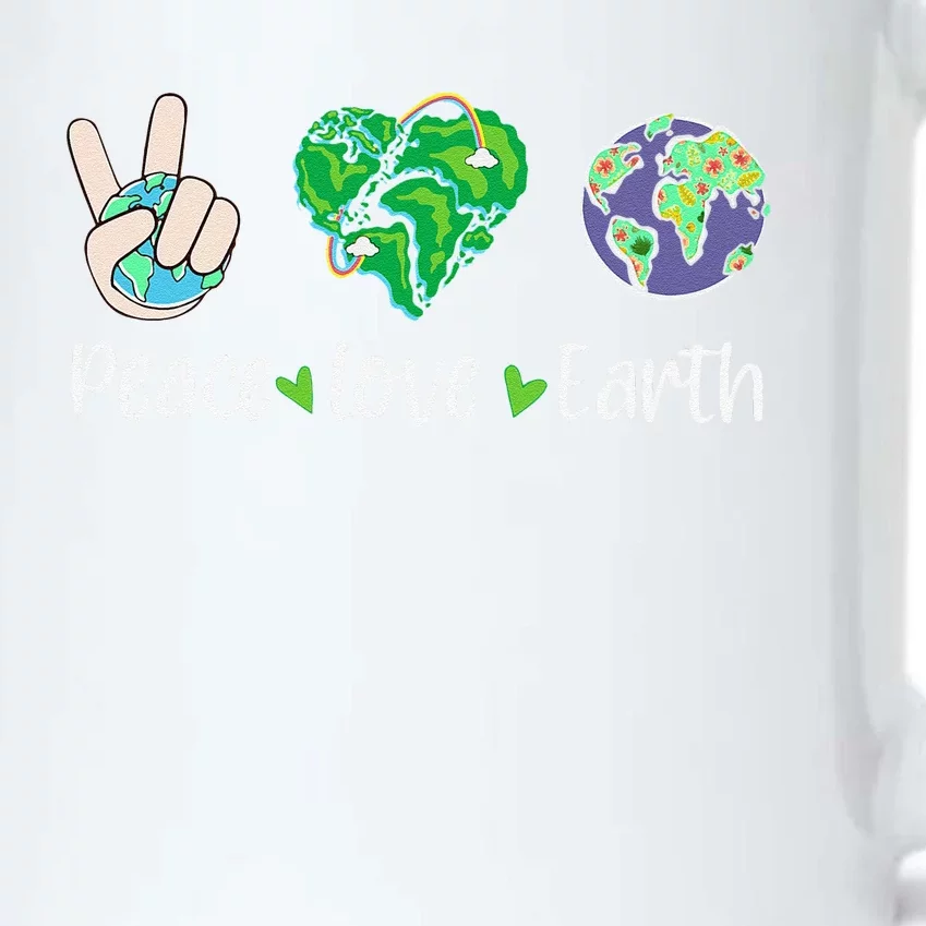 Peace Love Earth Earth Day 2024 Black Color Changing Mug