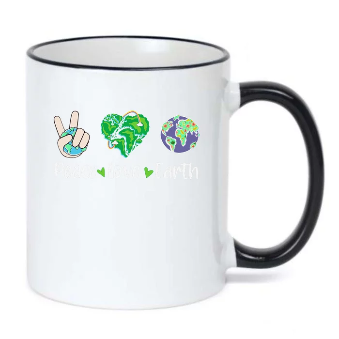 Peace Love Earth Earth Day 2024 Black Color Changing Mug