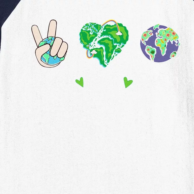 Peace Love Earth Earth Day 2024 Baseball Sleeve Shirt