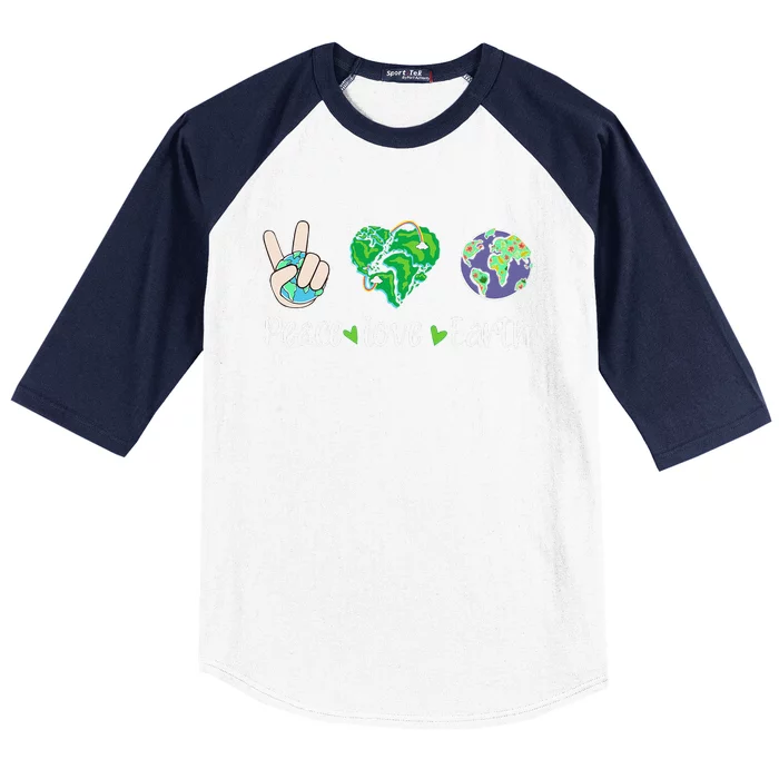 Peace Love Earth Earth Day 2024 Baseball Sleeve Shirt