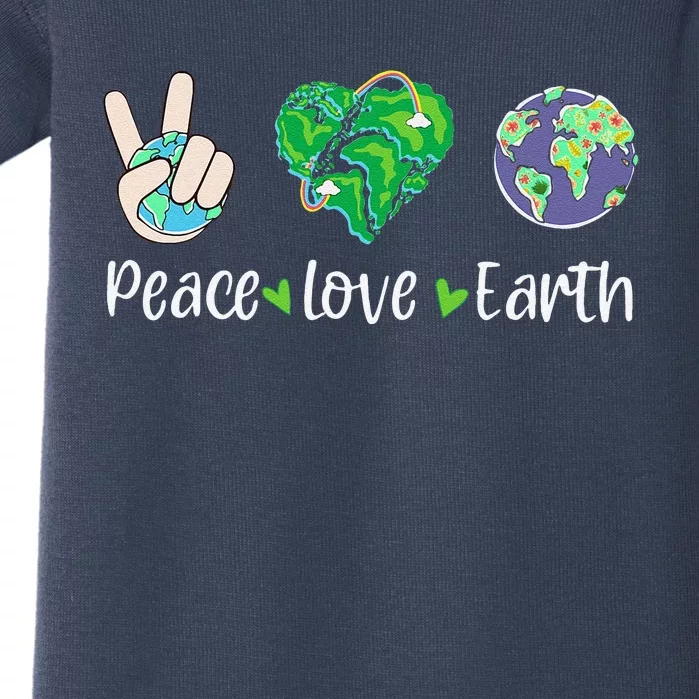 Peace Love Earth Earth Day 2024 Baby Bodysuit