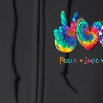 Peace Love Earth Day Tie Dye Hippie Full Zip Hoodie