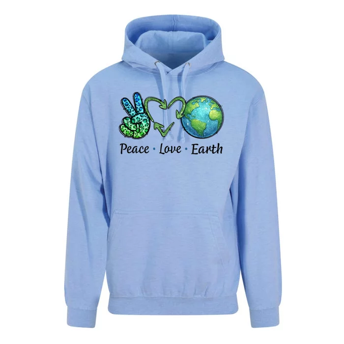 Peace Love Earth Day Recycle Unisex Surf Hoodie