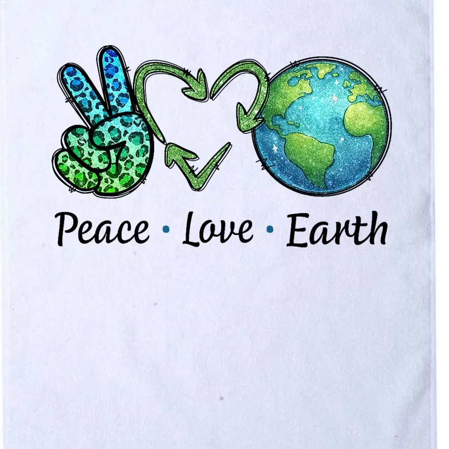 Peace Love Earth Day Recycle Platinum Collection Golf Towel