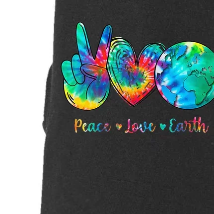 Peace Love Earth Day Tie Dye Hippie Doggie 3-End Fleece Hoodie