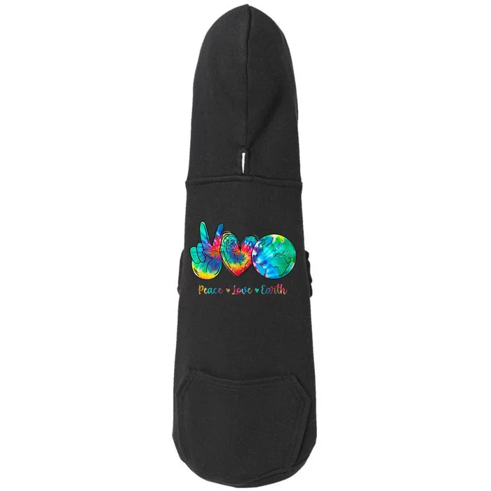 Peace Love Earth Day Tie Dye Hippie Doggie 3-End Fleece Hoodie