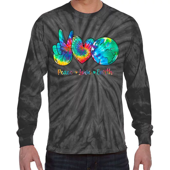 Peace Love Earth Day Tie Dye Hippie Tie-Dye Long Sleeve Shirt