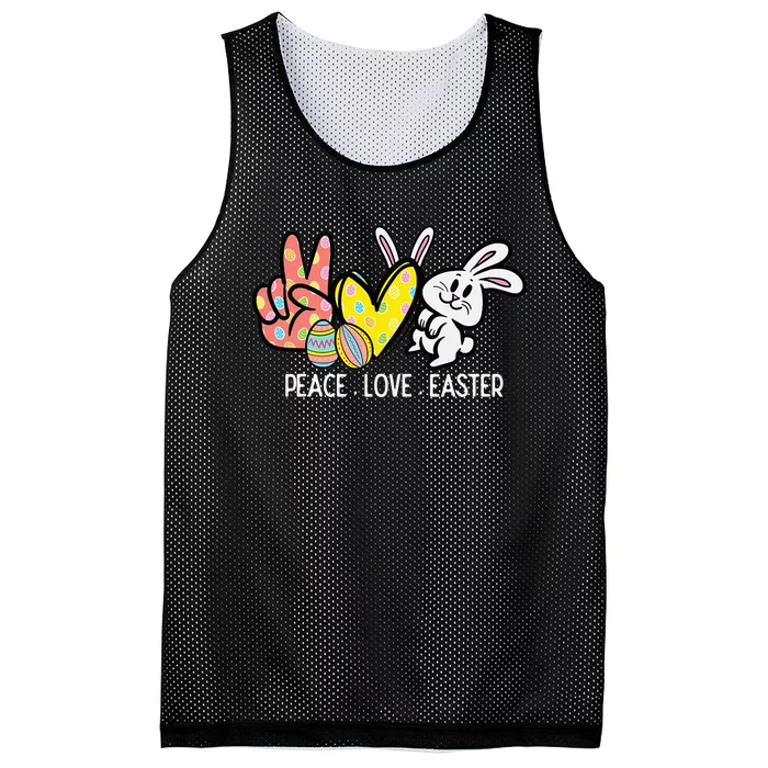 Peace Love Easter Bunny Cute Rabbit Spring Mesh Reversible Basketball Jersey Tank