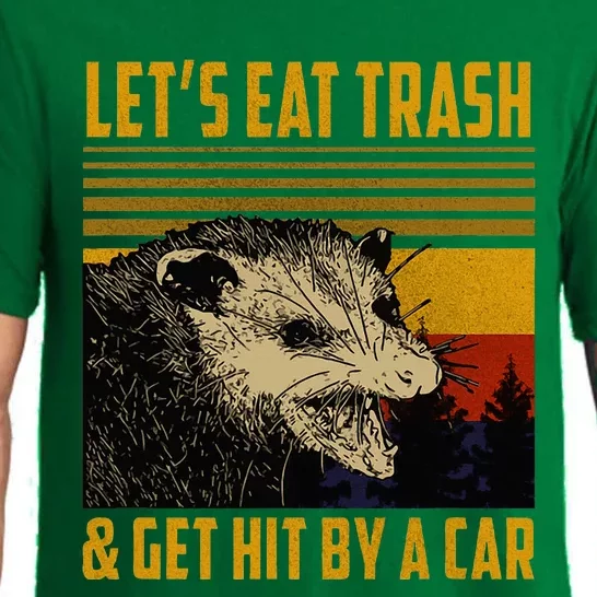 Possum LetS Eat Trash And Get Hit By A Car Pajama Set