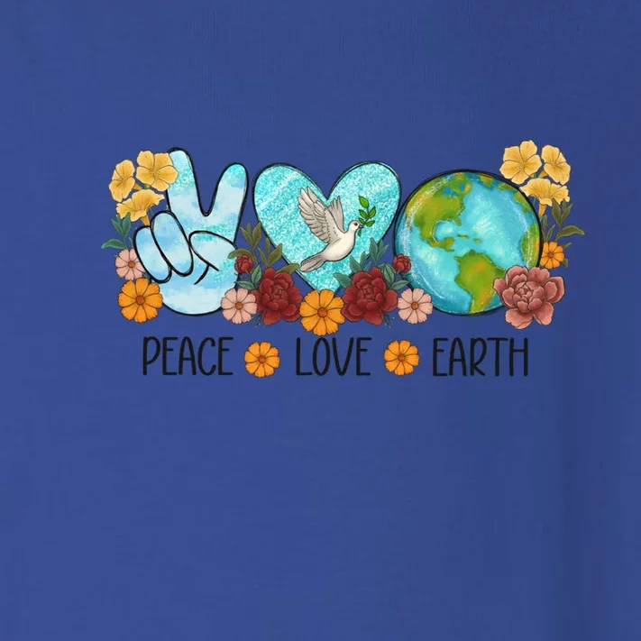 Peace Love Earth Eco Design Save World Earth Day Meaningful Gift Toddler Long Sleeve Shirt