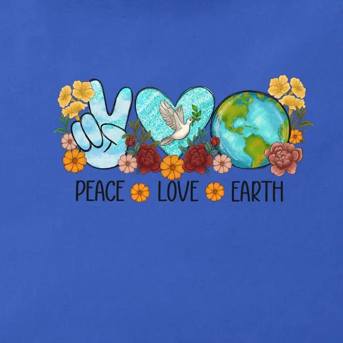 Peace Love Earth Eco Design Save World Earth Day Meaningful Gift Zip Tote Bag